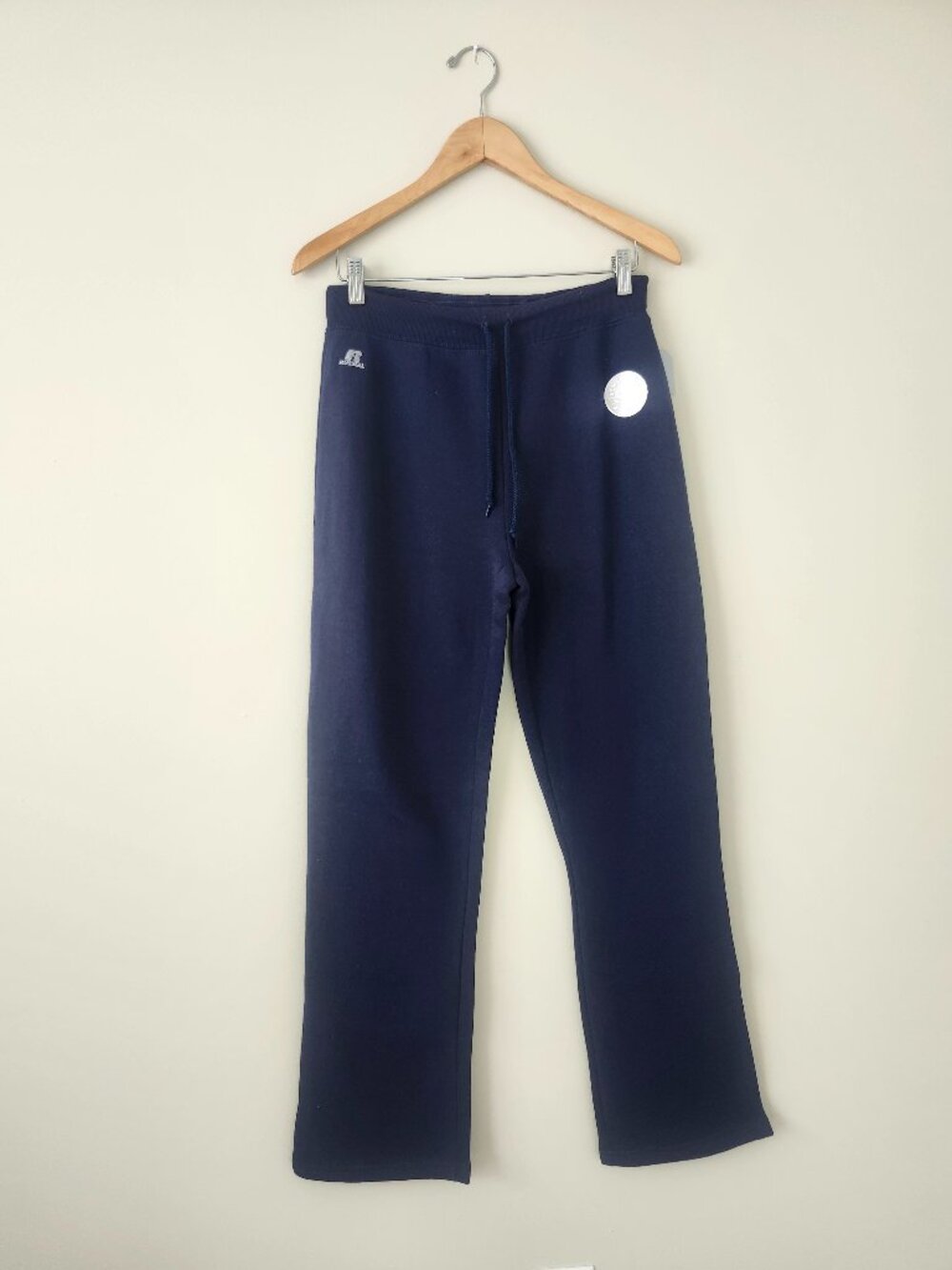 New Women's Russell Dri-Power Open Bottom Sweatpants / Navy Blue / Size: M